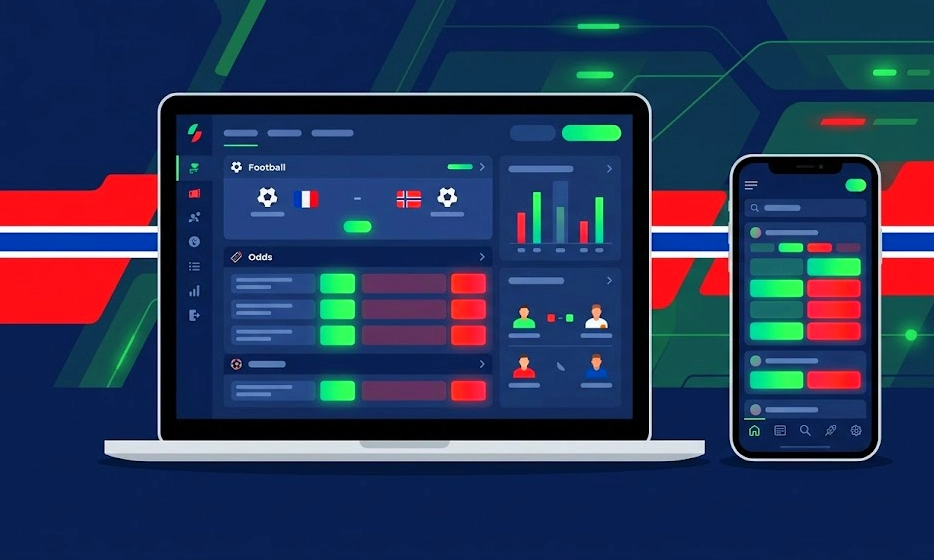 Laptop and smartphone with bookmakers